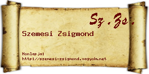 Szemesi Zsigmond névjegykártya
