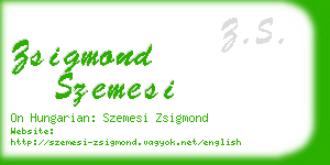zsigmond szemesi business card